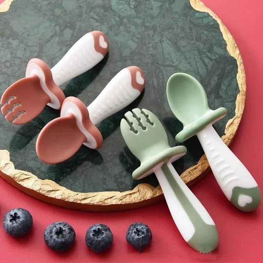Baby Food Lunch - Zestaw sztućców dla niemowląt: łyżeczka, widelec,