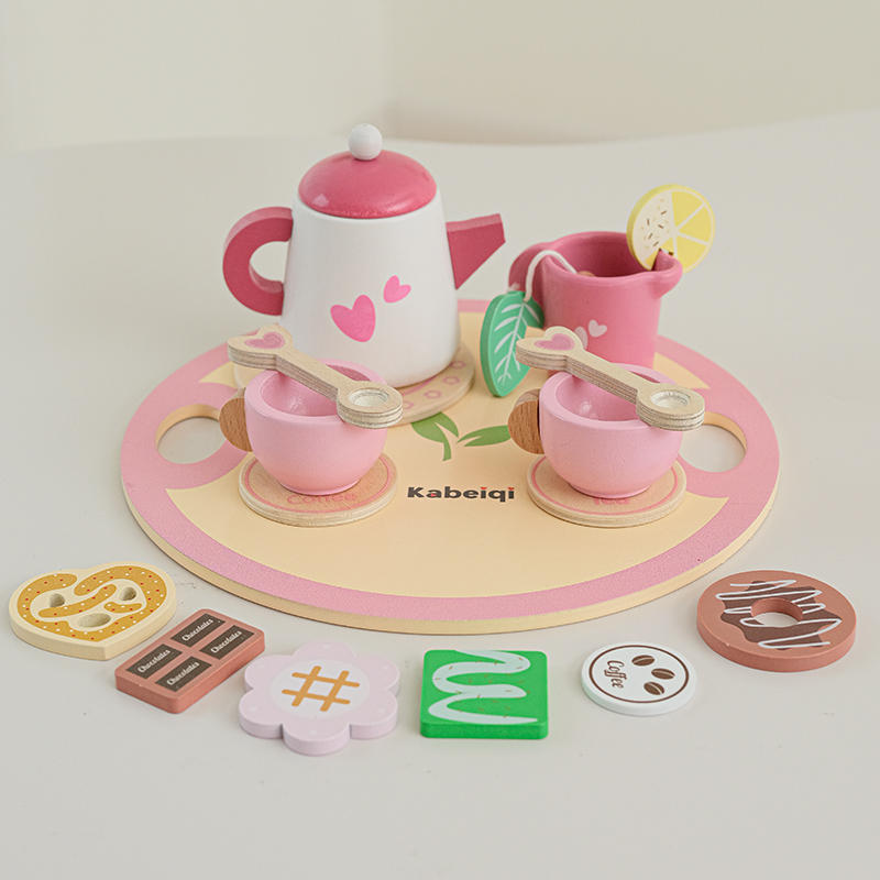 Baby Food Under 1 Year - Drewniany Zestaw Herbaciany dla Dziewczynek Zabawki
