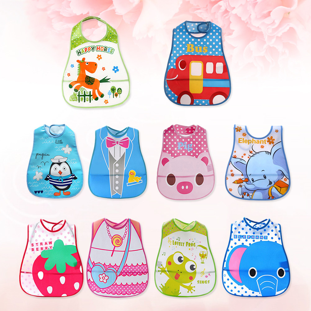 Baby Food Eat - 10 szt. Śliniaków dla niemowląt, wodoodporne