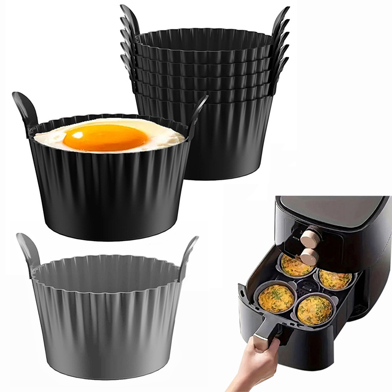 Baby Food Egg - 3/4/6/12Pcs Frytownica powietrzna Silikonowe kubki do